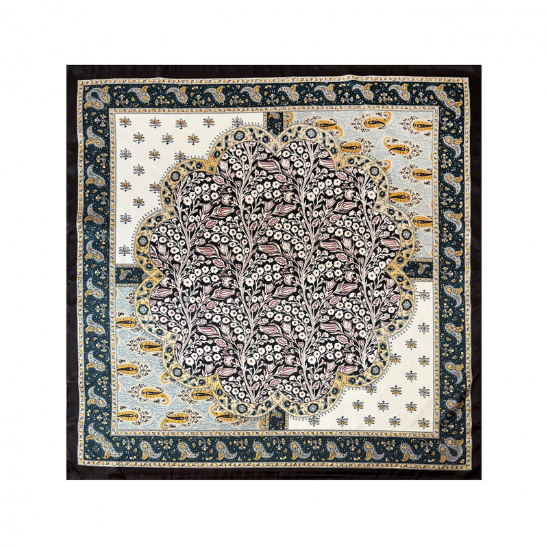 90Cm Satin Silk Scarf Turban Wholesale Classic Cashew Print Silk Scarf For Women Cross-Border Large Square Scarf Shawl