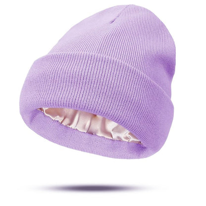 Winter Hair Care Satin Lined Beanie,Reduce Frizz,Anti-Static,Maintain Hairstyle, Keep Hair Smooth